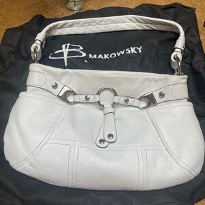 B. Makowsky soft white leather handbag